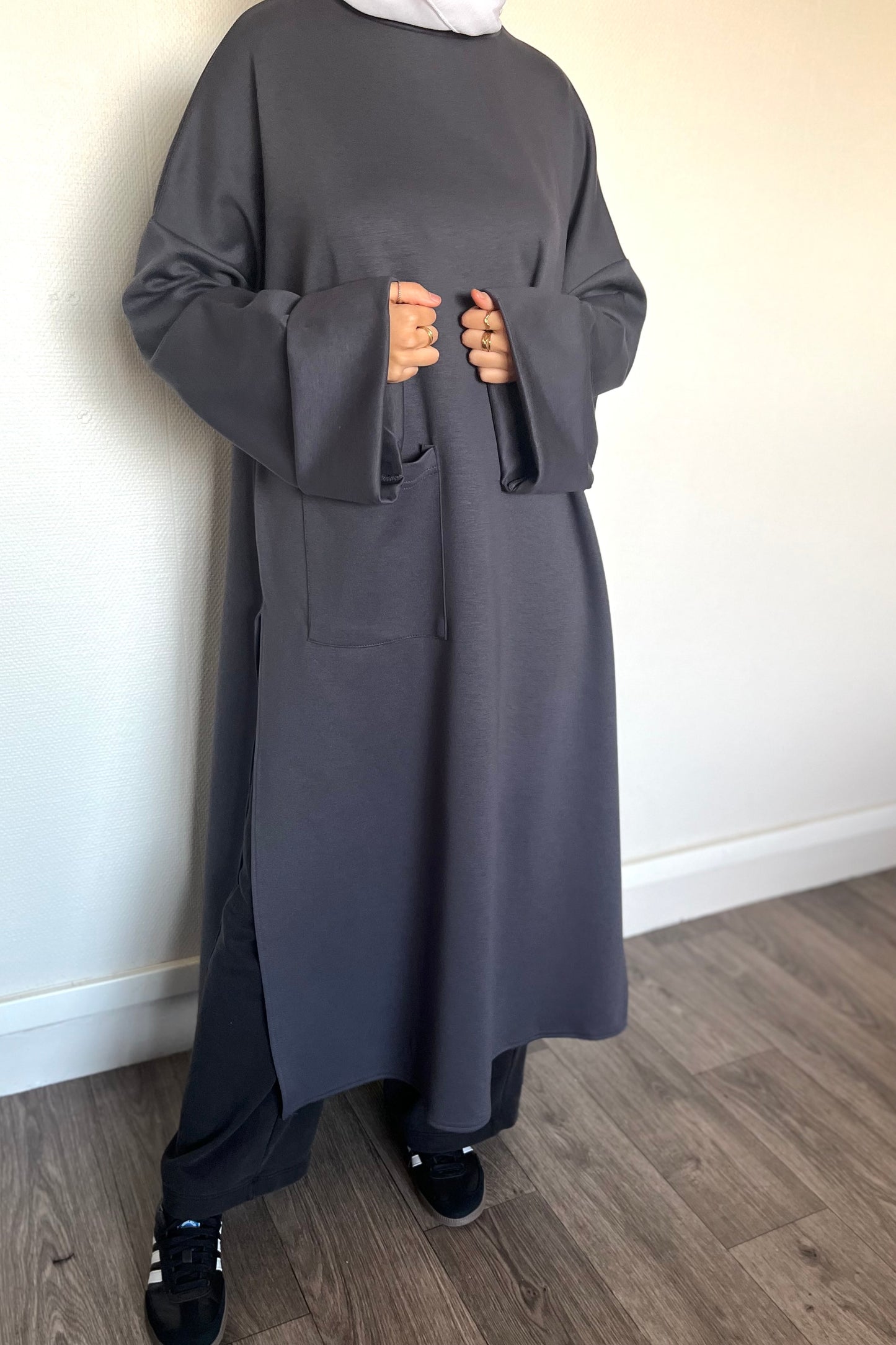 Robe pull sportwear Imen GRIS