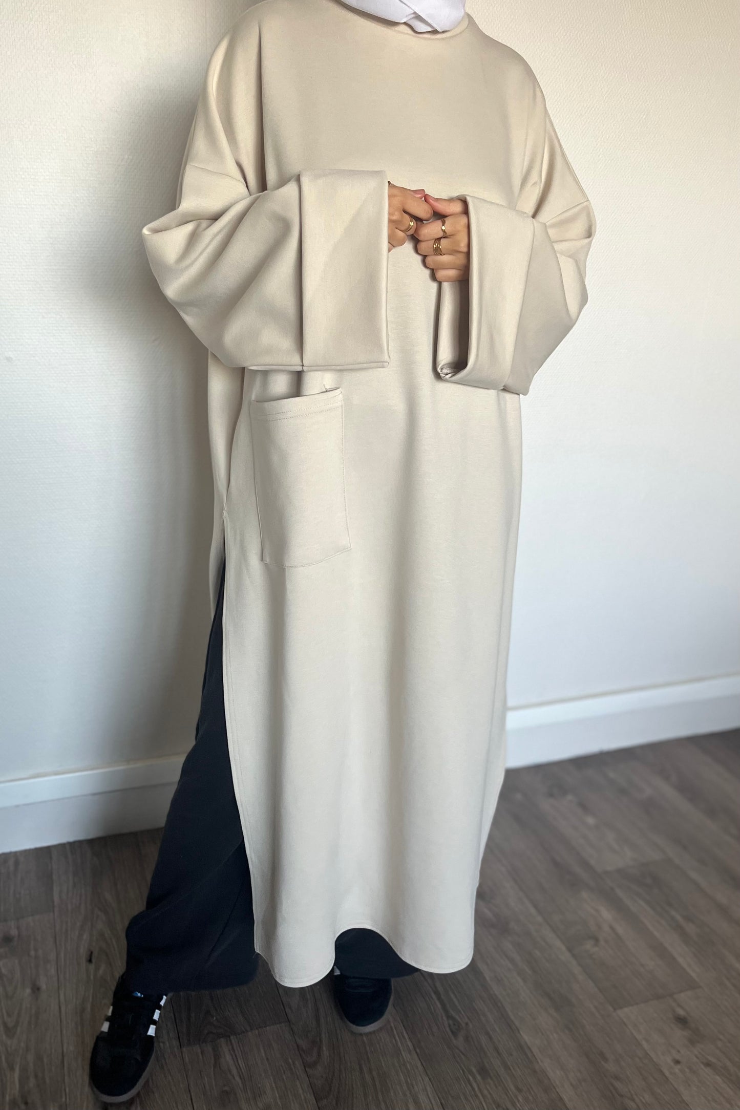 Robe pull sportwear Imen BEIGE