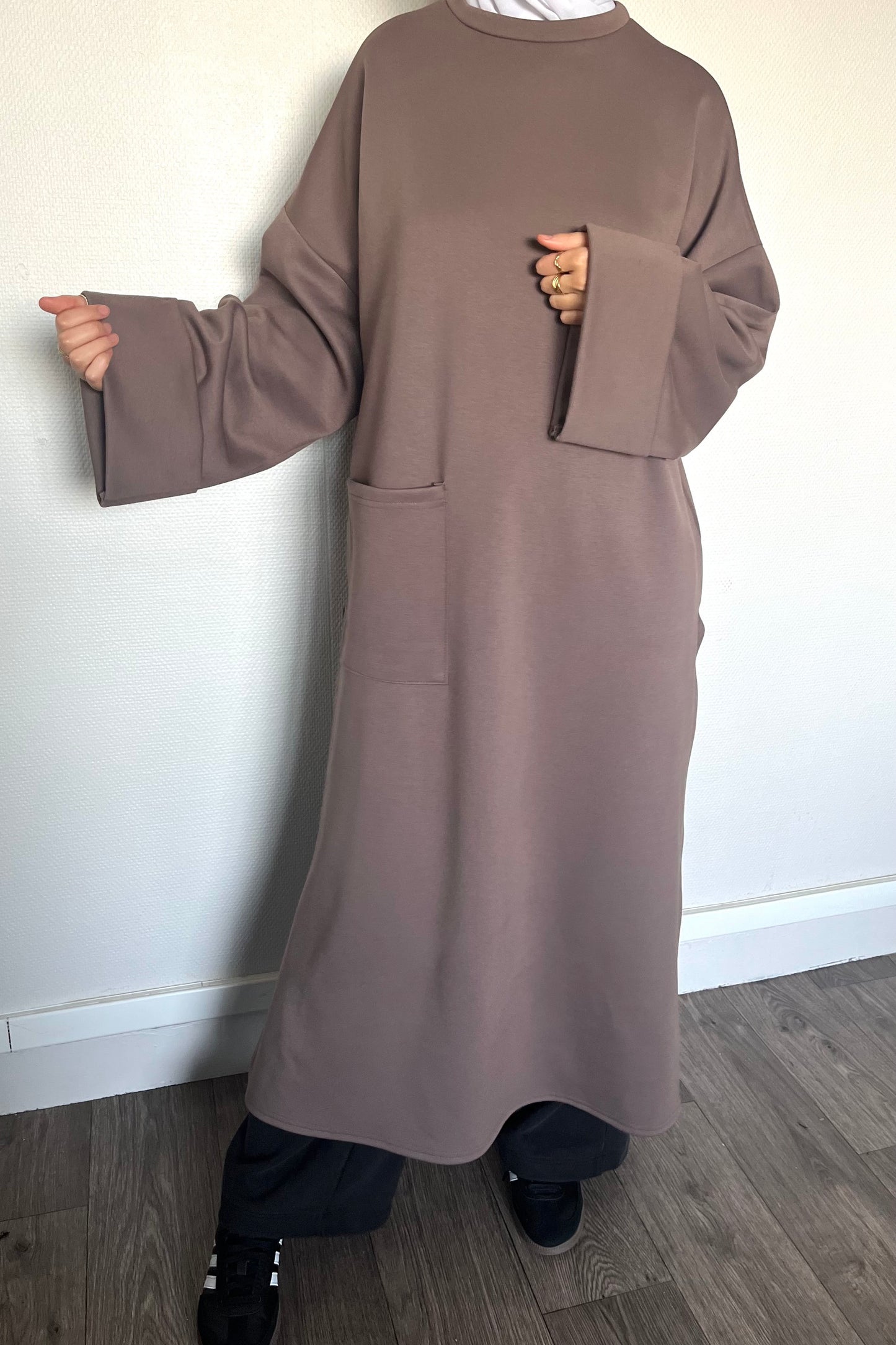 Robe pull sportwear Imen TAUPE
