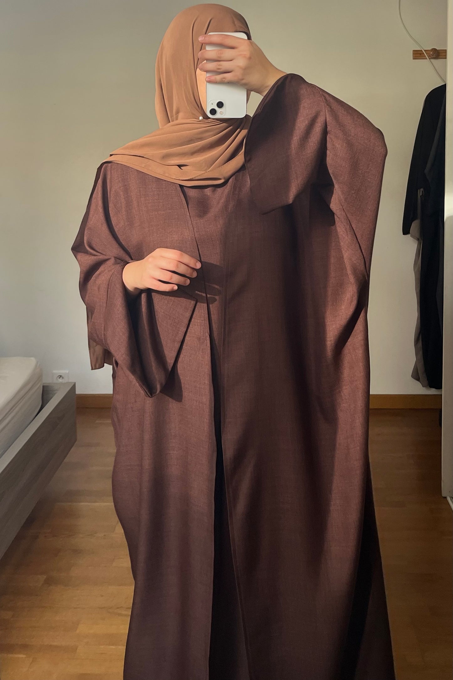 Ensemble Abaya kimono effet lin