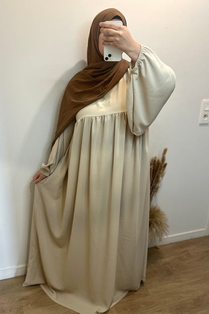 Abaya Jennah en Soie de Médine Beige