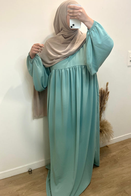 Abaya Jennah en Soie de Médine Vert d’eau