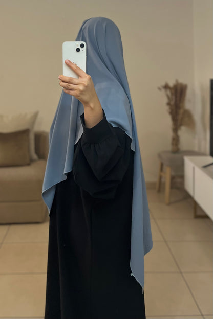 Khimar en soie de médine BLEU CIEL