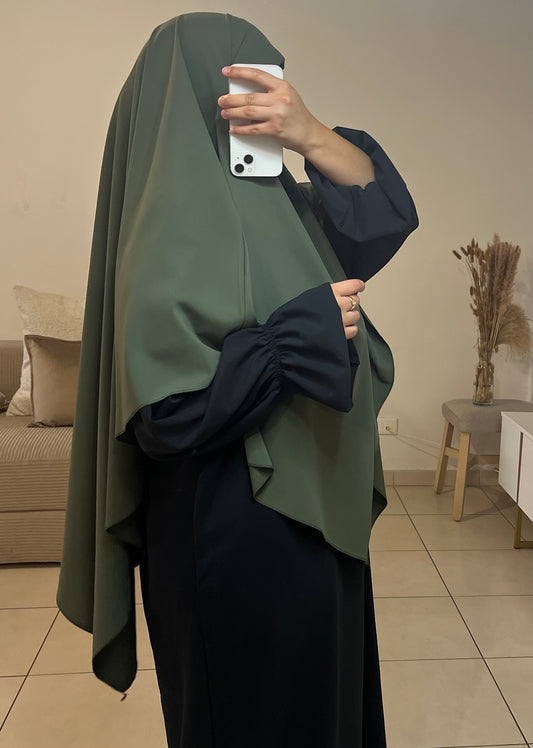 Khimar en soie de médine KAKI