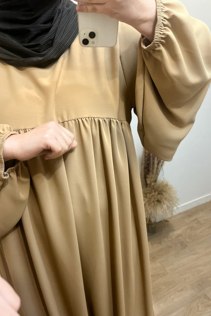 Abaya Jennah en Soie de Médine Camel
