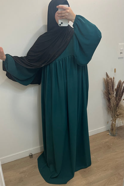 Abaya Jennah en Soie de Médine Vert émeraude