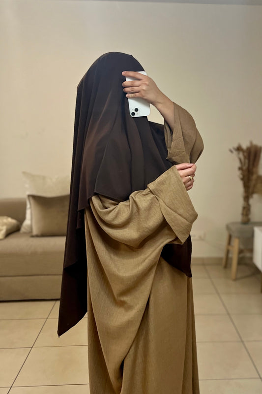 Khimar en soie de médine MARRON