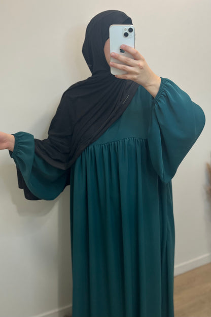 Abaya Jennah en Soie de Médine Vert émeraude