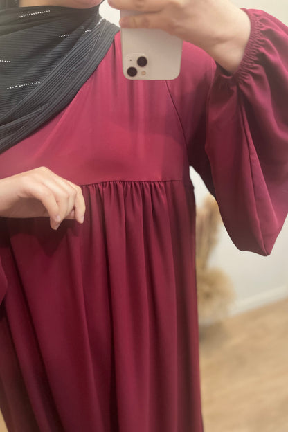 Abaya Jennah en Soie de Médine Bordeaux