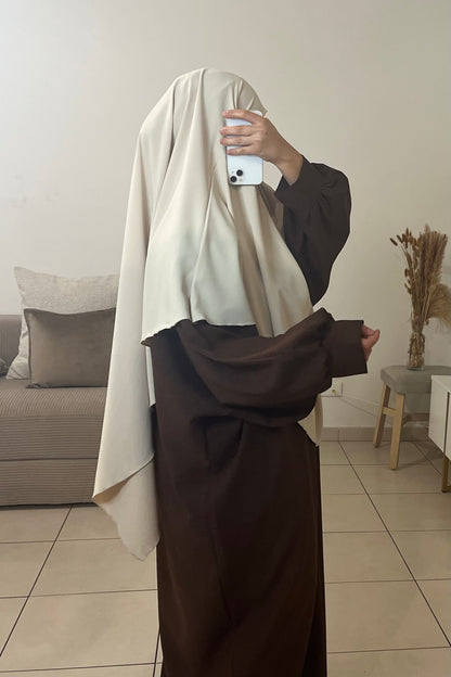 Khimar en soie de médine BEIGE