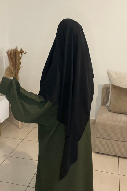 Khimar en soie de médine NOIR