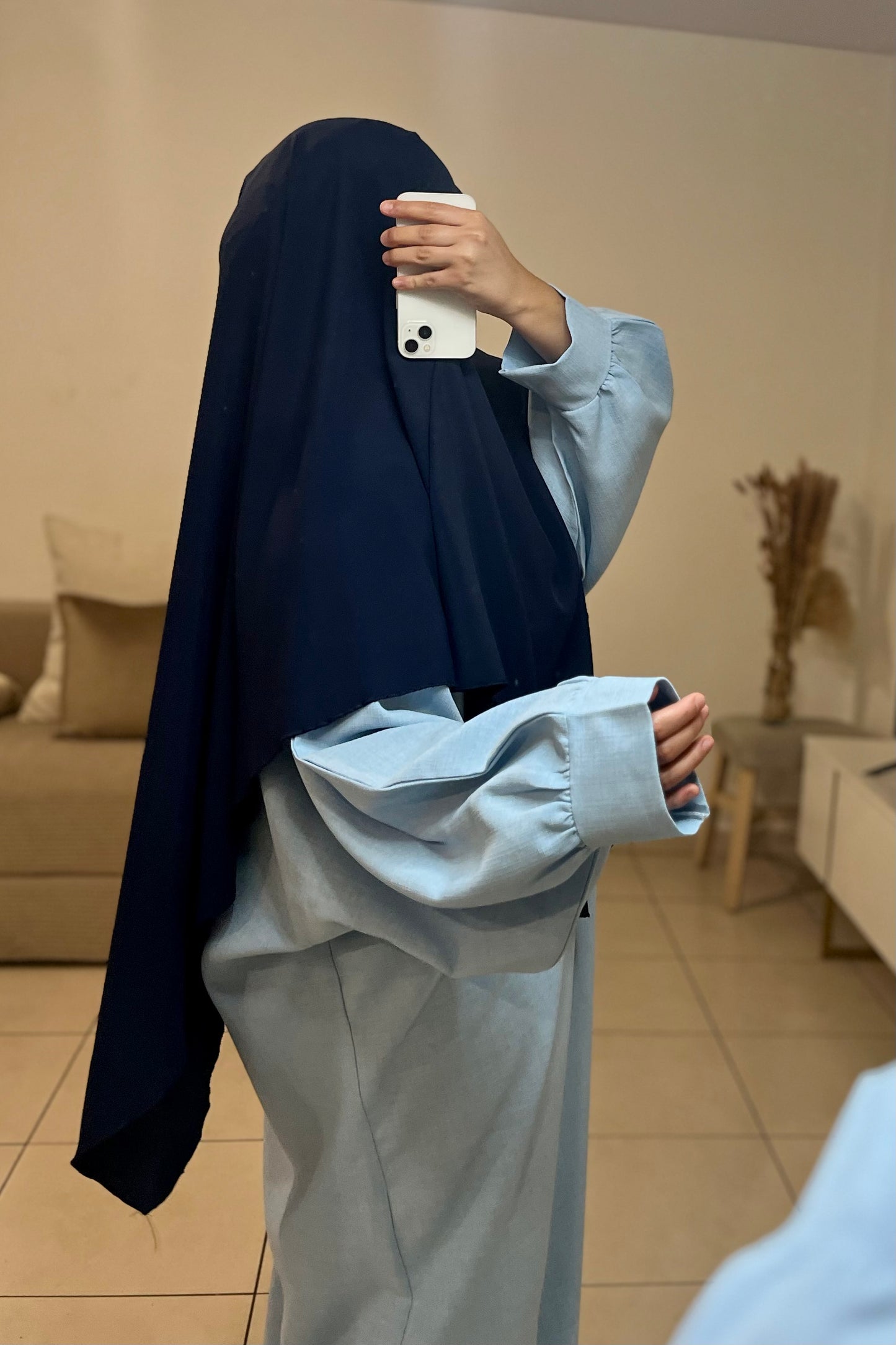 Khimar en soie de médine BLEU MARINE