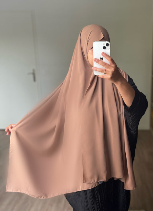 Hijab en soie de médine camel clair