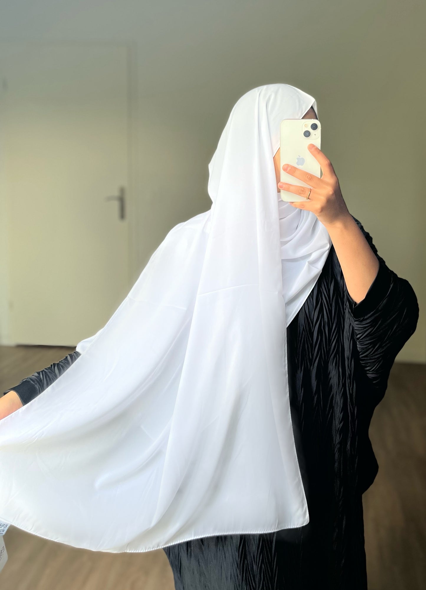 Hijab en soie de médine Blanc