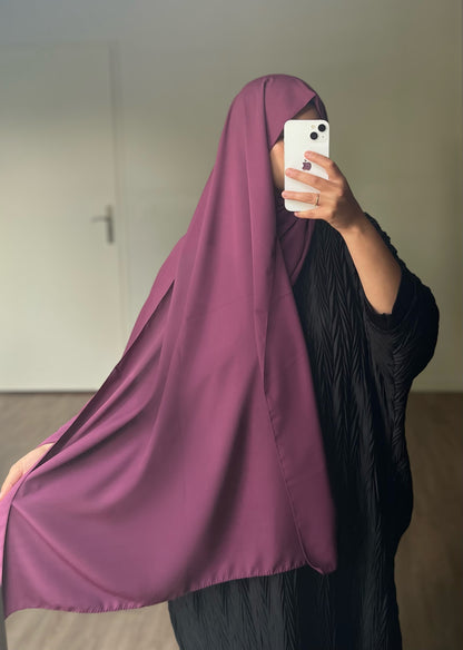 Hijab en soie de médine pourpre