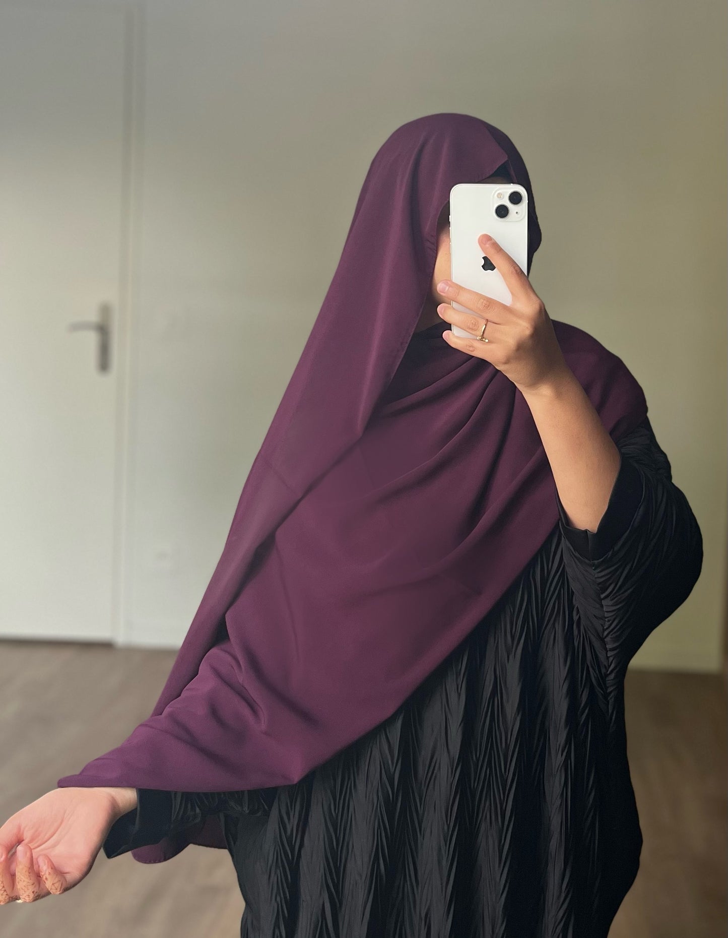 Hijab en soie de médine Prune