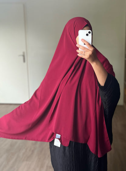 Hijab en soie de médine bordeaux