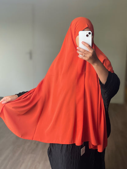 Hijab en soie de médine orange vif