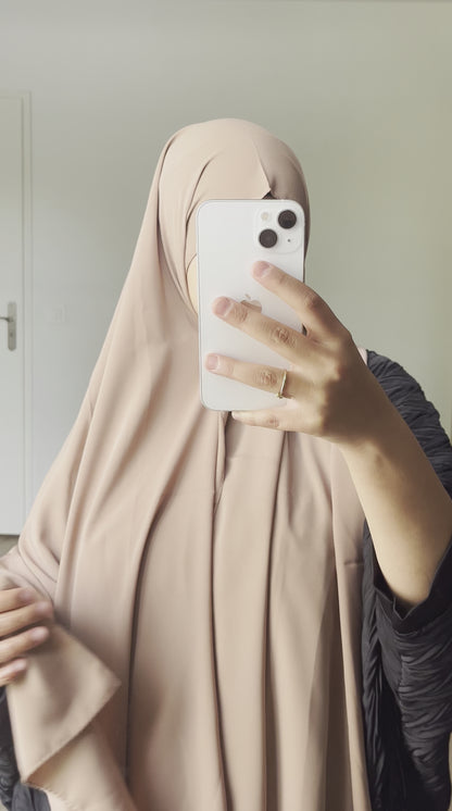 Hijab en soie de médine camel clair