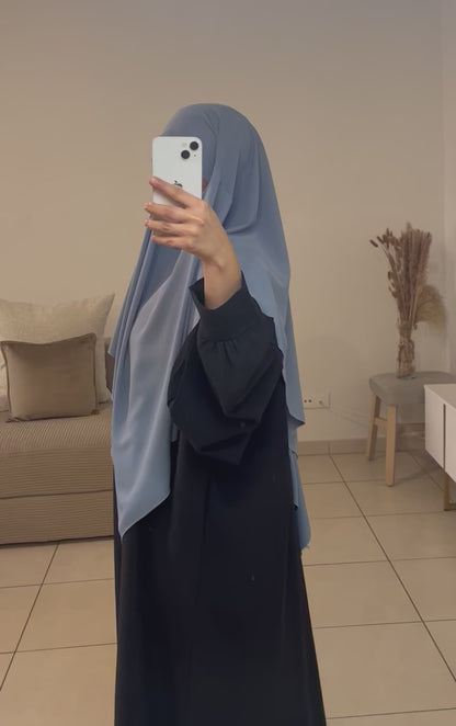 Khimar en soie de médine BLEU CIEL