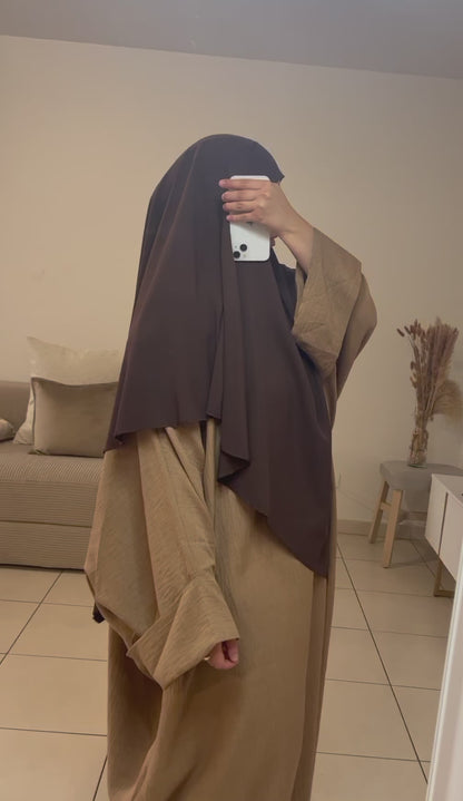 Khimar en soie de médine MARRON