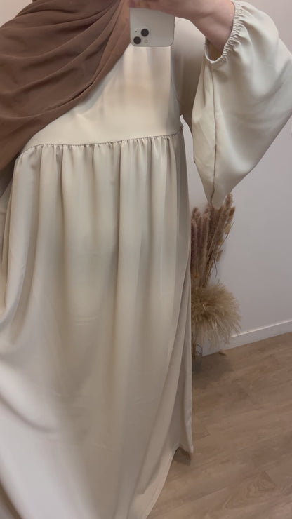 Abaya Jennah en Soie de Médine Beige