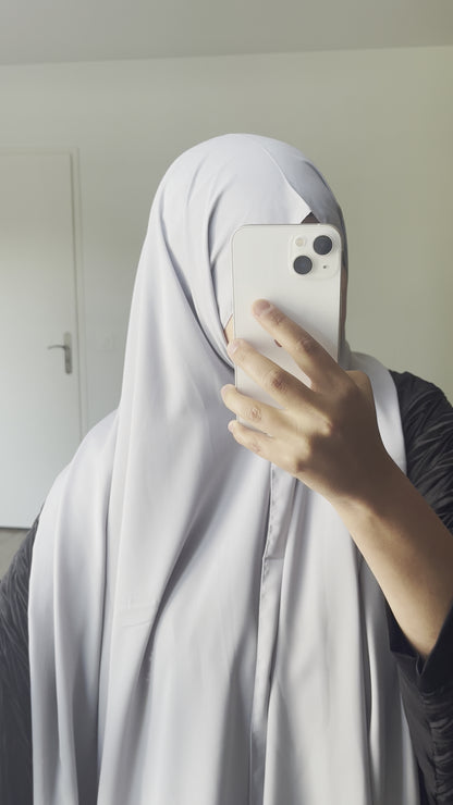 Hijab en soie de médine gris perle