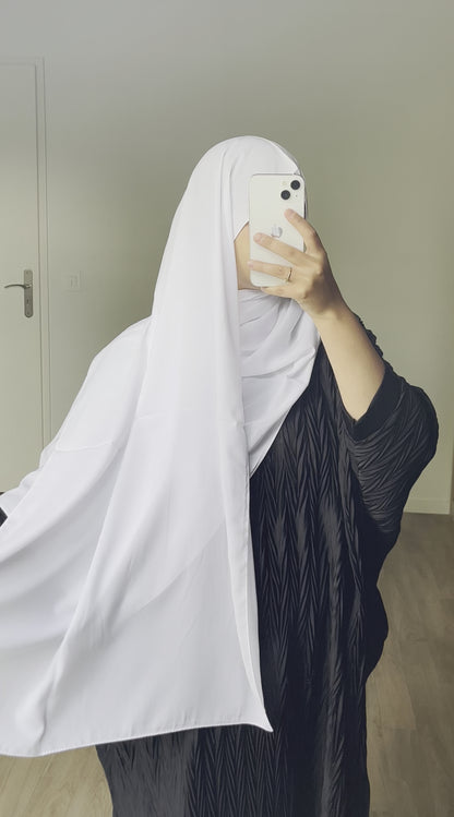 Hijab en soie de médine Blanc