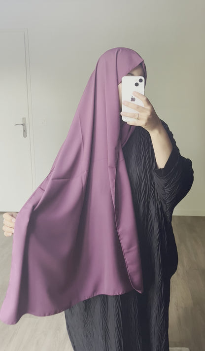 Hijab en soie de médine pourpre