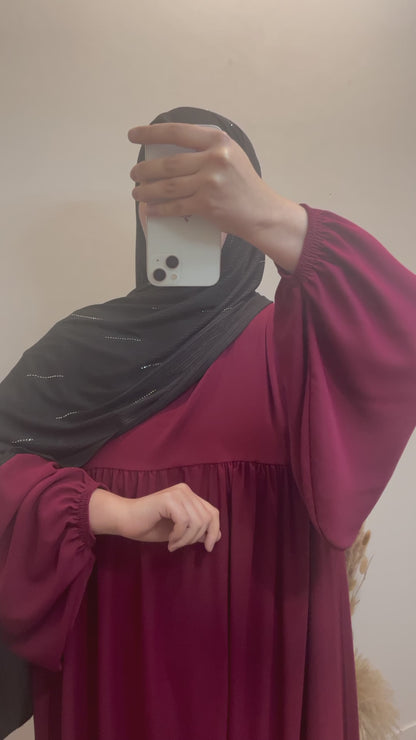 Abaya Jennah en Soie de Médine Bordeaux