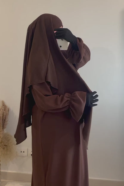 Khimar en Jazz marron