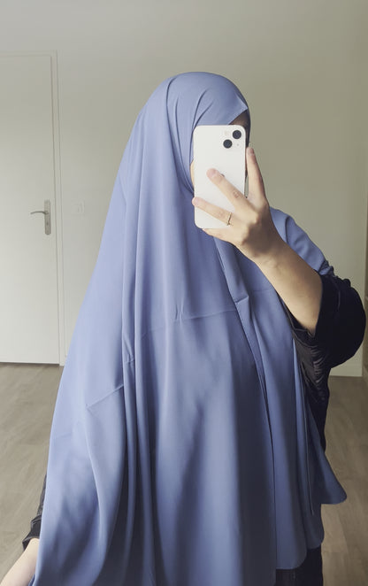 Hijab en soie de Médine Bleu bondi