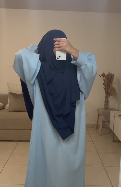 Khimar en soie de médine BLEU MARINE