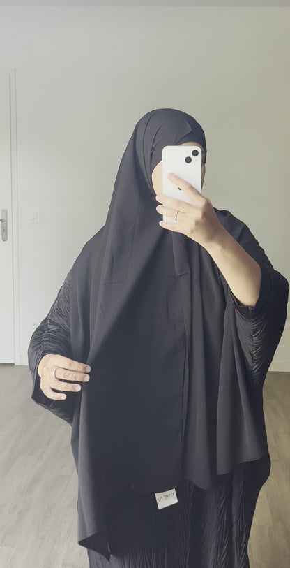 Hijab en soie de médine Noir