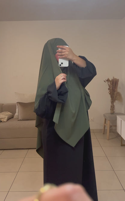 Khimar en soie de médine KAKI