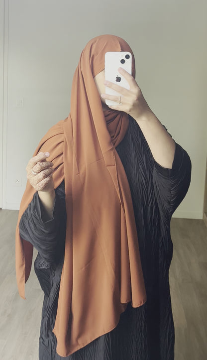 Hijab en soie de médine orange rouille