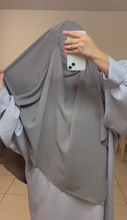 Khimar en soie de médine TAUPE