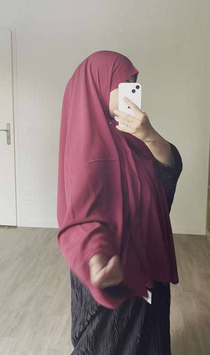 Hijab en soie de médine bordeaux